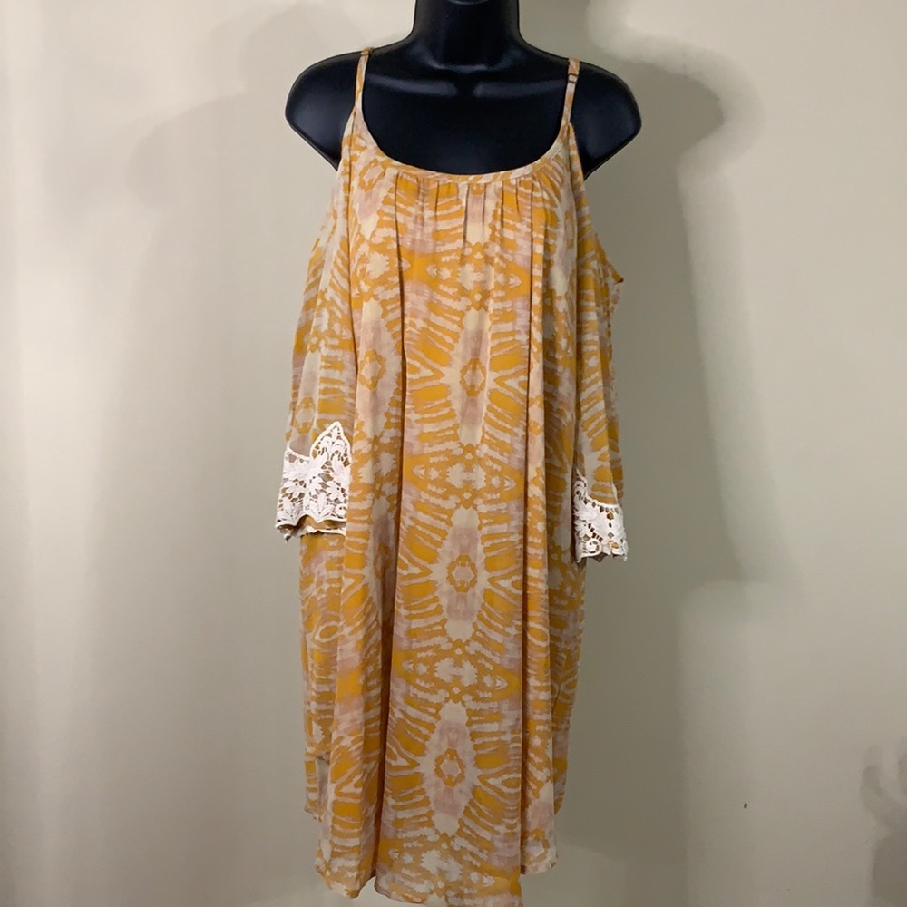 Xhilaration, Large, Yellow Tie Dye Dress